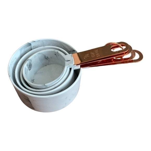 New Measuring Cups & Spoons Cooking Baking Copper Handle Kitchen Cup & Spoon Set - Picture 4 of 10